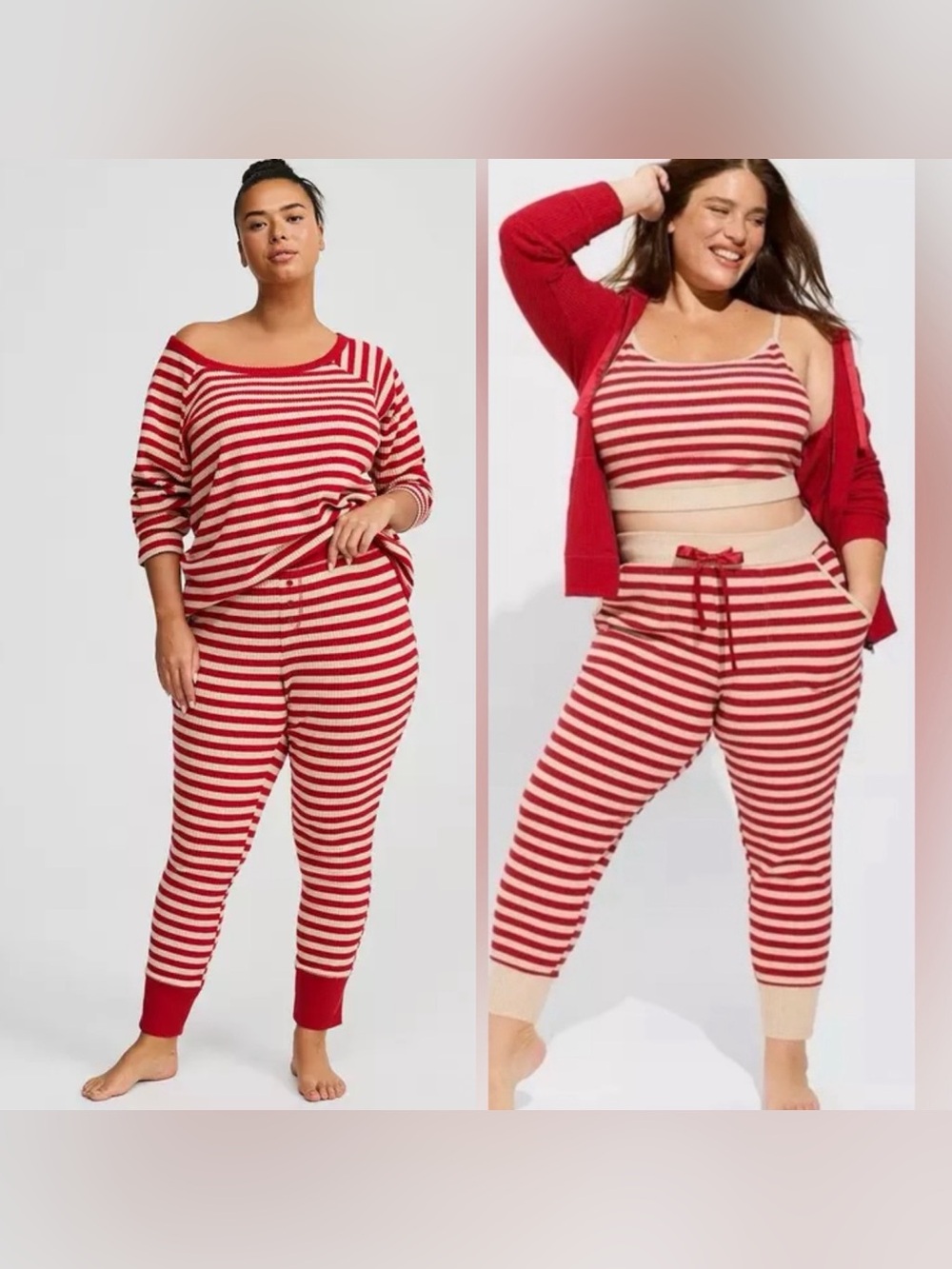 ✨2/$22✨torrid red striped lounge top+bottom SET